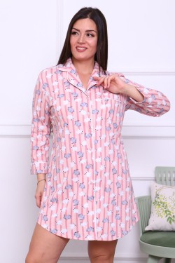 Платье-рубашка женское ПД-007В - персик (Нл)
