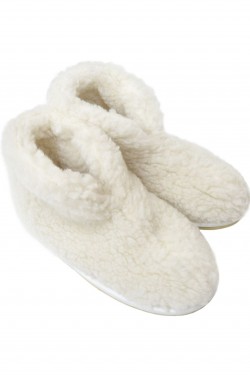 Обувь домашняя Бабуши-Эконом из овечьего меха - белый (Нл)