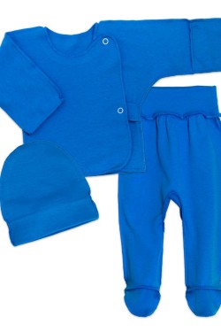 Комплект для новорожденных (распашонка, шапочка, ползунки) 4299 - синий (Нл)