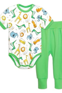 Комплект для мальчика (боди, штанишки) 4284 - зеленый (Нл)