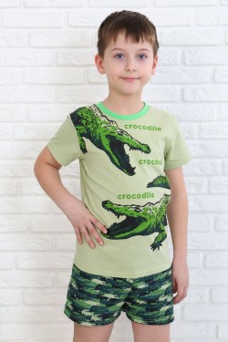 Пижама Компот печать для мальчиков - кайман зеленый (Нл)