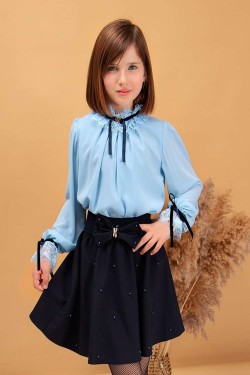 Блузка для девочки SP0303 - голубой (Нл)
