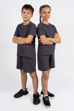 Комплект детский 42100 (футболка + шорты) - графит (Нл)