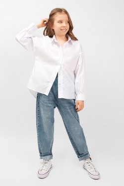 Блузка для девочки оверсайз SP1012 - белый (Нл)