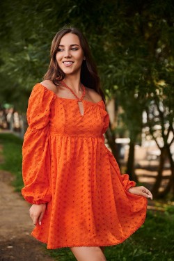 Платье 7337 - оранжевый (Нл)