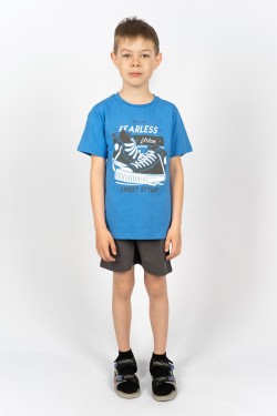 Комплект для мальчика 4293 (футболка + шорты) - джинс-т.синий (Нл)