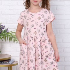 Платье Орешек короткий рукав детское - светло-розовый (Нл)