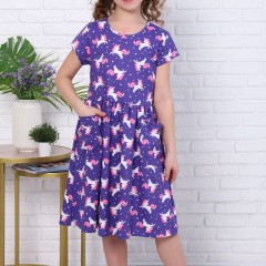 Платье Пурпур короткий рукав детское - сиреневый (Нл)
