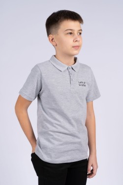 Джемпер с коротким рукавом для мальчика 62259 - серый меланж (Нл)