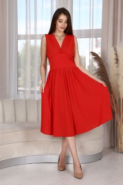 Платье П219 - красный,белый (Нл)