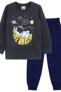 Пижама для мальчика 92206 - темно-серый-т.синий (Нл)