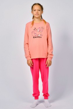 Пижама для девочки 91230 - пыльная роза-ярко-розовый (Нл)