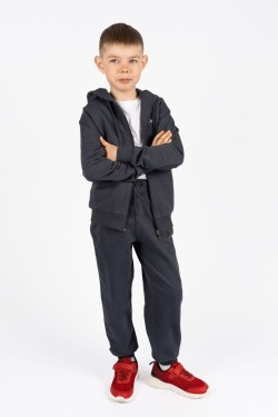 Спортивный комплект детский (джемпер, брюки) - темно серый (Нл)