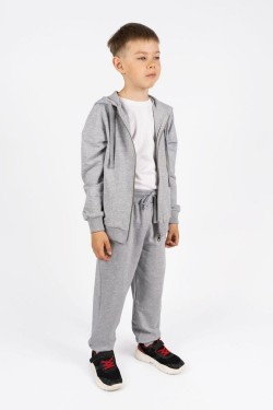 Спортивный комплект детский (джемпер, брюки) - серый меланж (Нл)