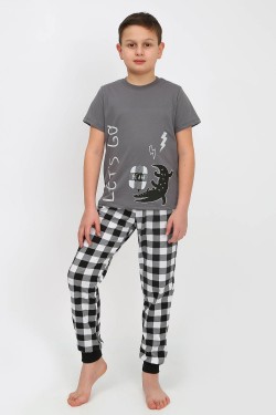 Пижама для мальчика 92182 - темно-серый (Нл)