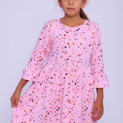 Платье Этюд рукав 3-4 детское - розовый (Нл)
