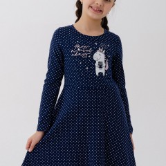 Платье Айрис длинный рукав детское - темно-синий (Нл)