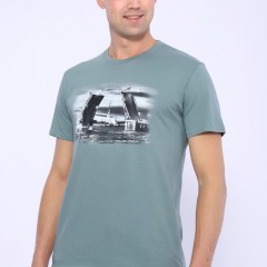 футболка мужская 82053 - аква (Нл)