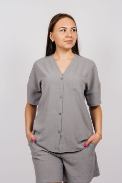 Рубашка женская 0630 - серый (Нл)