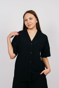 Рубашка женская 0630 - черный (Нл)