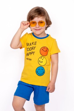 Комплект для мальчика (джемпер кор.рукав+шорты) 0422 - желтый (Нл)