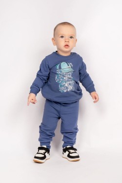 Комплект для мальчика (джемпер+брюки) 0462 (м) - синий (Нл)