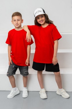 7453 футболка детская однотонная - красный (Нл)
