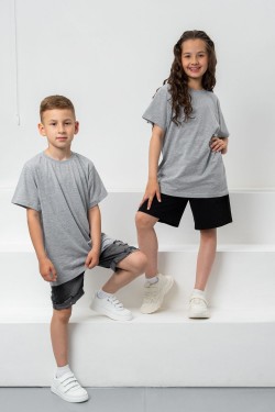 7453 футболка детская однотонная - серый (Нл)
