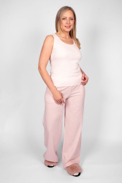 Пижама женская майка+брюки 0935 - розовая полоска (Нл)