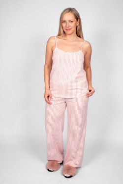 Пижама женская майка+брюки 0934 - розовая полоска (Нл)