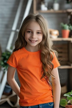 7451 футболка детская однотонная - оранжевый (Нл)