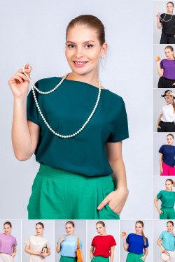 Блуза женская 22275 - темно-зеленый (Нл)