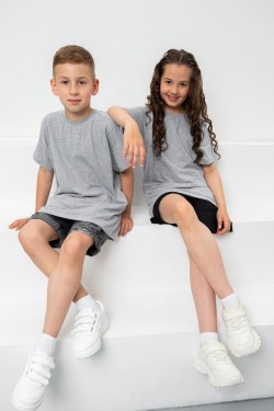 7450 футболка детская однотонная - серый (Нл)