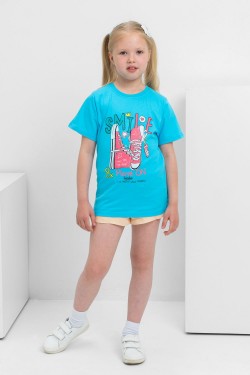 футболка детская с принтом 7448 - голубой (Нл)