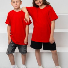 7450 футболка детская однотонная - красный (Нл)