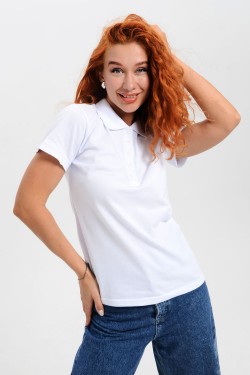 14402 футболка поло женская - белый (Нл)
