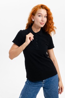 14402 футболка поло женская - черный (Нл)