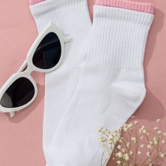 Носки женские Тактика комплект 2 пары - белый(розовый борт) (Нл)