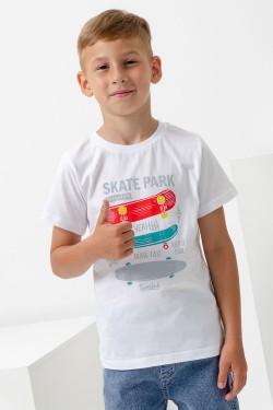 футболка детская с принтом 7444 - белый (Нл)