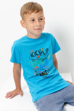 футболка детская с принтом 7444 - бирюза (Нл)