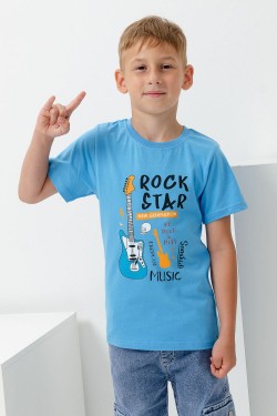 футболка детская с принтом 7444 - голубой (Нл)