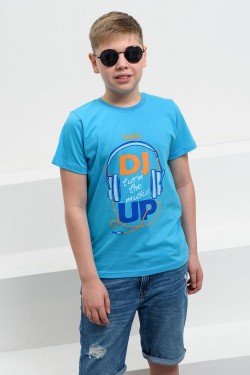 футболка детская с принтом 7445 - голубой (Нл)