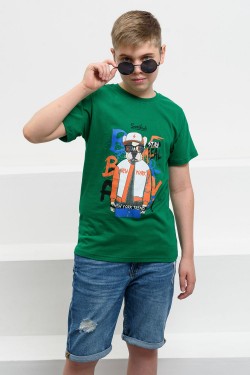 футболка детская с принтом 7445 - зеленый (Нл)