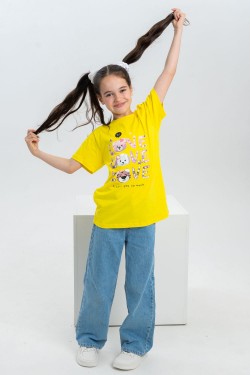 футболка детская с принтом 7449 - желтый (Нл)