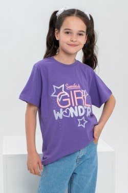футболка детская с принтом 7449 - фиолетовый (Нл)