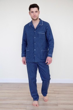 Пижама мужская Фланель - синий (Нл)