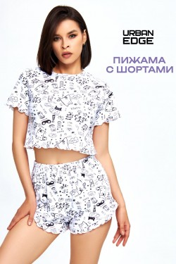 Женская пижама с шортами НП0010 - белый (Нл)