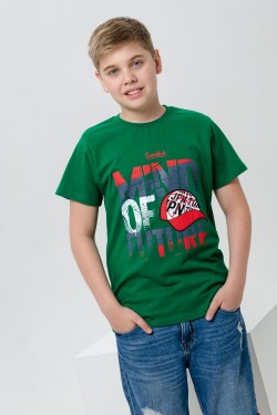 футболка детская с принтом 7446 - зеленый (Нл)