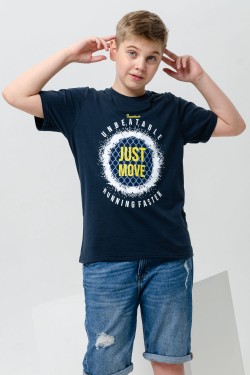 футболка детская с принтом 7446 - темно-синий (Нл)