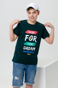 футболка детская с принтом 7446 - изумруд (Нл)